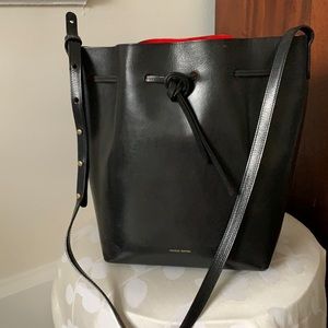 Black Leather Mansur Gavriel Bucket Bag